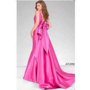 Jovani Pink Fuchsia Bow Dress